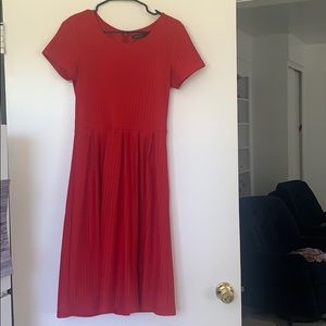 Red textured dress